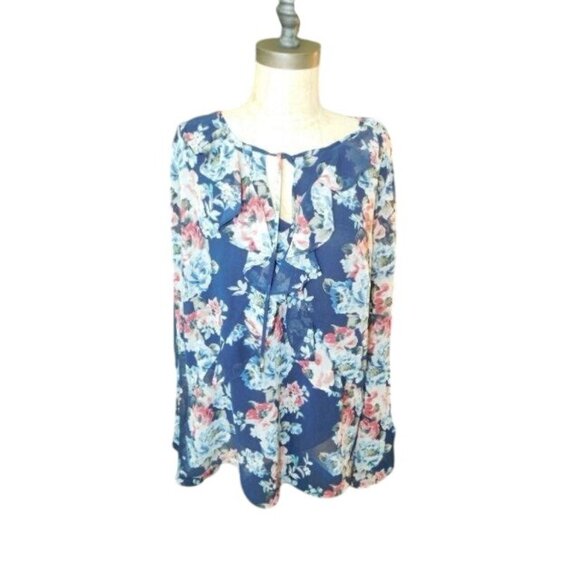White House Black Market Tops - White House Black Market WHBM Size 16 Ruffle Trim Lined Blouse Top